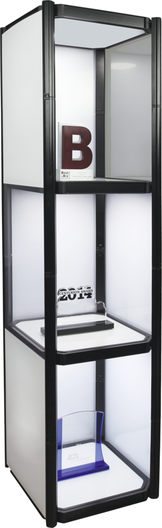 Twist Portable Display Cabinet With 3 Shelves