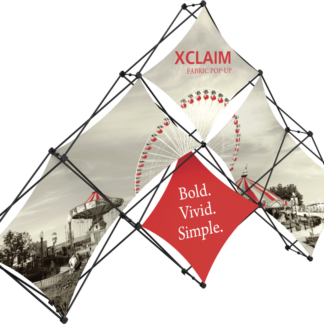 Xclaim 10ft 6 Quad Pyramid Fabric Popup Display Kit 01