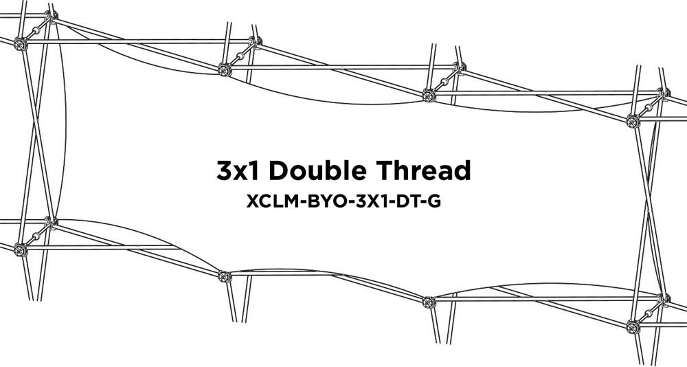 Xclaim (3×1 Quad) Double Thread Fabric Popup Display Graphic